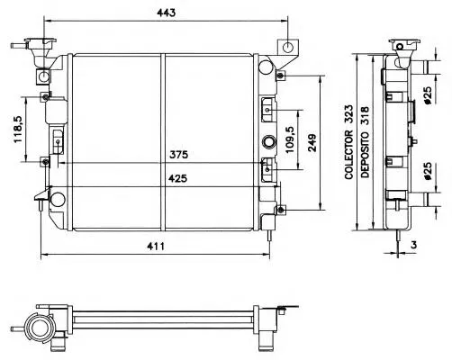 Radiador de esfriamento de motor 52039 NRF