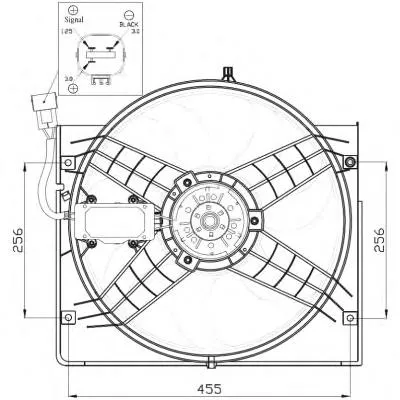 Difusor do radiador de esfriamento, montado com motor e roda de aletas 30959136 AND