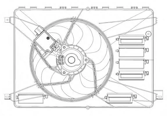 Difusor do radiador de esfriamento, montado com motor e roda de aletas 321923W1 Polcar