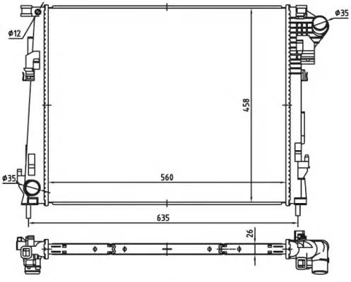 Radiador de esfriamento de motor 8MK376759001 HELLA