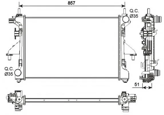 Radiador de esfriamento de motor Peugeot Boxer 250