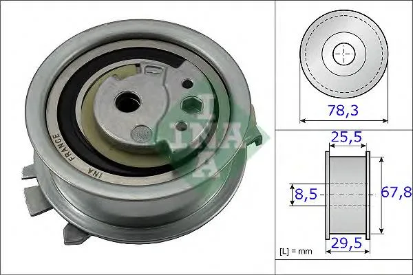 Rolo de reguladora de tensão da correia do mecanismo de distribuição de gás Volkswagen Jetta 6 162, 163, AV3, AV2, AY2, AY3