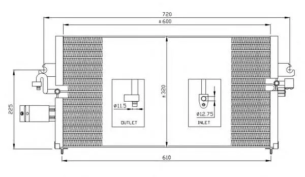 Radiador de aparelho de ar condicionado Nissan Primera P10