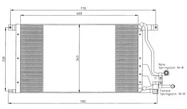 Radiador de aparelho de ar condicionado Ford Transit 4 E