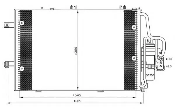 Radiador de aparelho de ar condicionado Opel Corsa F08