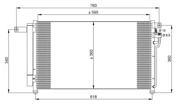 Radiador de aparelho de ar condicionado KIA Rio 2 JB
