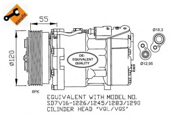 Compressor de aparelho de ar condicionado 32255 NRF