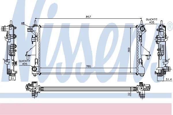 Radiador de esfriamento de motor Peugeot Boxer 250