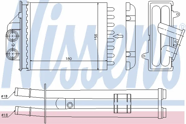 Radiador de forno (de aquecedor) Fiat 500 312