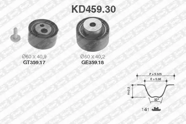 Correia do mecanismo de distribuição de gás, kit Fiat Ducato 2 230L