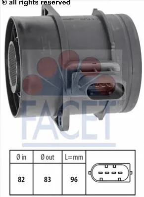 Sensor de fluxo (consumo) de ar, medidor de consumo M.A.F. - (Mass Airflow) E302029 Sato Tech