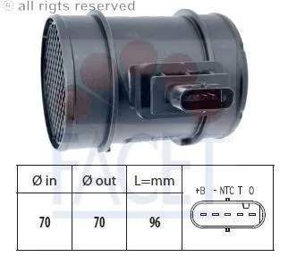 707759290 Pierburg Sensor de fluxo (consumo) de ar, medidor de consumo M.A.F. - (Mass Airflow)