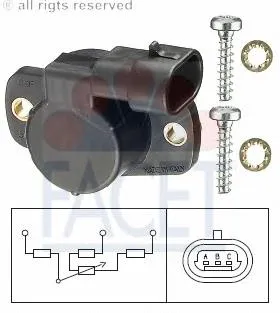 Sensor de posição da válvula de borboleta (potenciômetro) Fiat 500 312