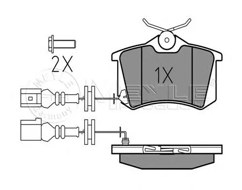Sapatas do freio traseiras de disco 6Q0698451B VAG