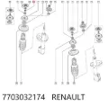 Porca da haste de amortecedor dianteiro Renault Clio BB, CB