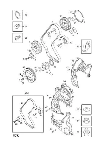 Flange (cubo) de cambota 98030382 General Motors