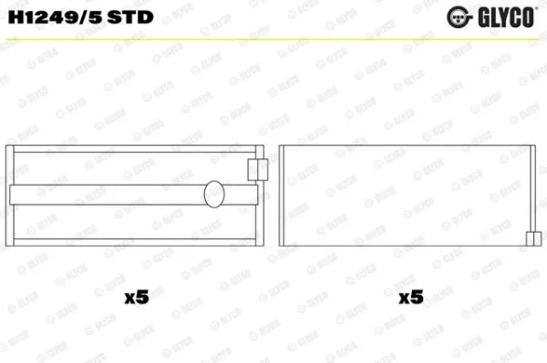 Folhas inseridas principais de cambota, kit, padrão (STD) H12495STD Glyco