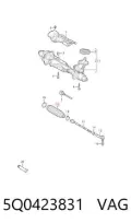 Bota de proteção do mecanismo de direção (de cremalheira) Volkswagen Tiguan BW2, BJ2