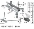 Bloco silencioso de viga traseira (de plataforma veicular) BMW 1 F21