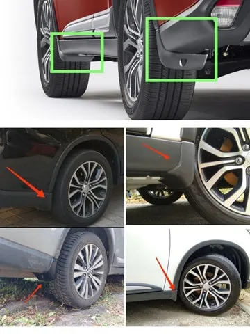 Protetores de lama dianteiros, kit Mitsubishi Outlander III