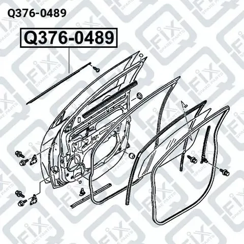 Moldura de vidro deslizante da porta dianteira esquerda Q3760489 Q-fix