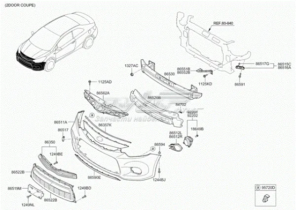 Grelha do radiador 86350A7810 Hyundai/Kia