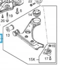 Braço oscilante inferior direito de suspensão dianteira Opel Corsa S07