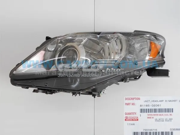 Luz esquerda 811850E061 Toyota
