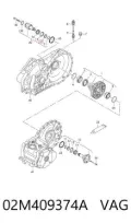 Bucim da Caixa Automática de Mudança (de árvore de saída/secundária) Volkswagen Golf 1K1