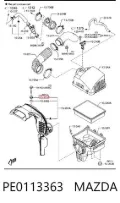 Coxim de caixa de filtro de ar Mazda 3 BM, BN