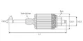 Induzido (rotor) do motor de arranco Ford Connect PU2