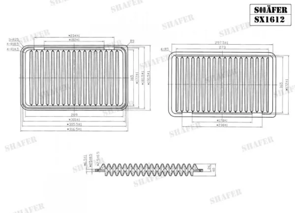 Filtro de ar SX1612 Shafer