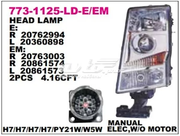 Luz esquerda 7731125LLDEMN Depo/Loro/Abakus