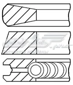 Anéis do pistão para 1 cilindro, STD. 4181A021 Perkins