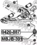 Bota de proteção de suporte esférico superior Mitsubishi Canter FE5, FE6