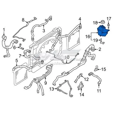 Tanque de expansão do sistema de esfriamento LR128194 Land Rover