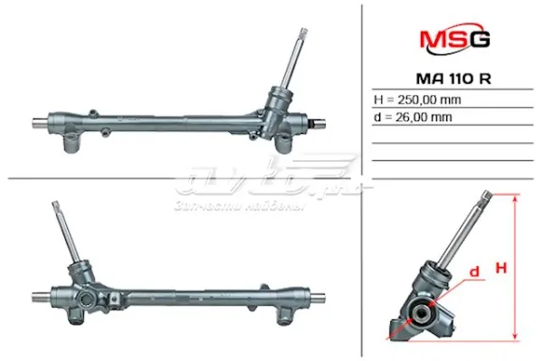 Cremalheira da direção KD3132110H Mazda