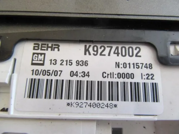 Unidade de controlo dos modos de aquecimento/condicionamento Opel Meriva A