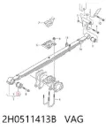 Bloco silencioso de dianteiro suspensão de lâminas traseira Volkswagen AMAROK 2HA, 2HB, S1B, S6B, S7A, S7B