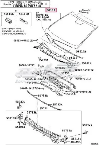 Pára-brisas 561010T081 Toyota