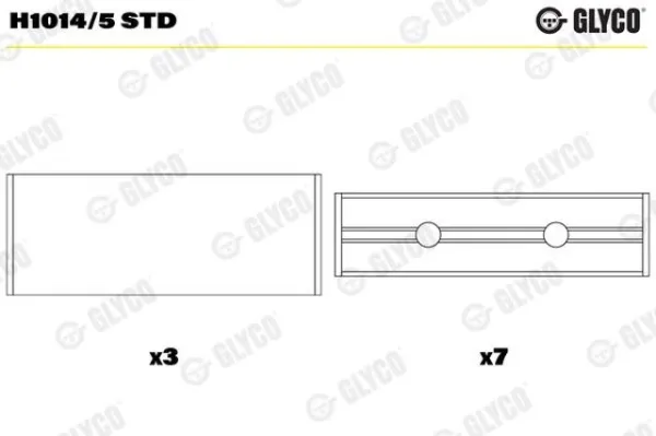 Folhas inseridas principais de cambota, kit, padrão (STD) H10145STD Glyco