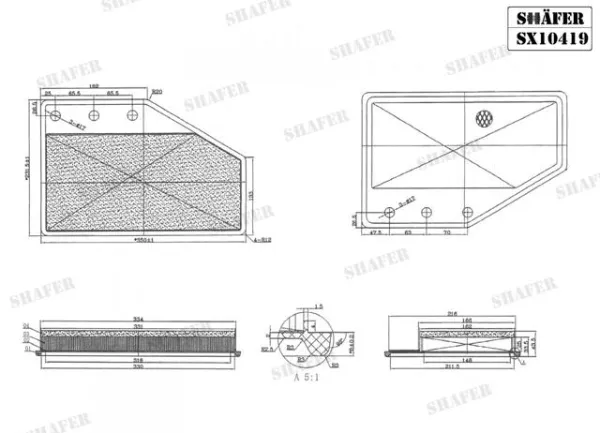 Filtro de ar SX10419 Shafer