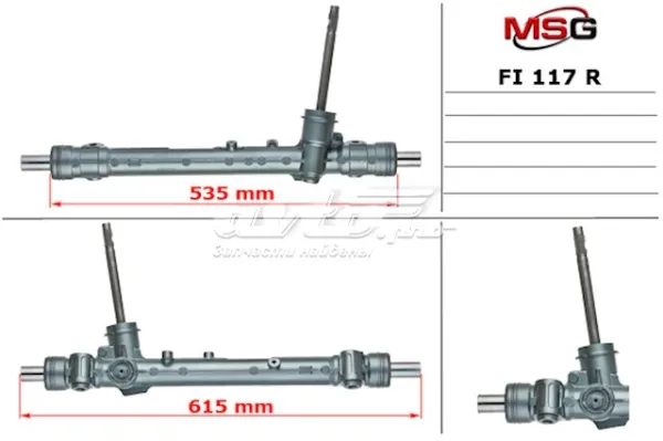 Cremalheira da direção 51967456 Fiat/Alfa/Lancia