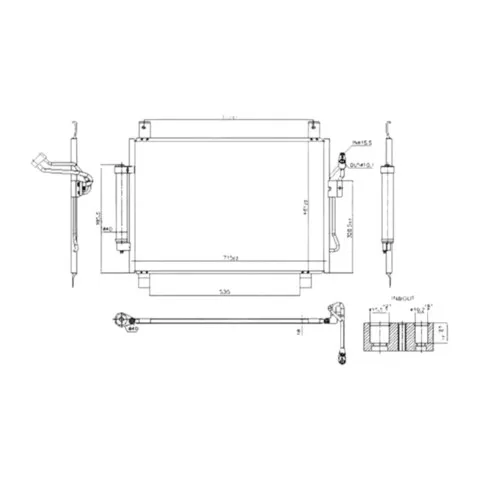 Radiador de aparelho de ar condicionado 606NS2074 TYC