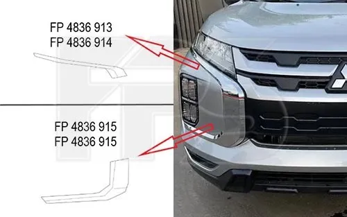 Moldura direita do pára-choque dianteiro FP4836914 FPS