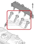 Ponta da vela de ignição Peugeot 206 2L, 2M