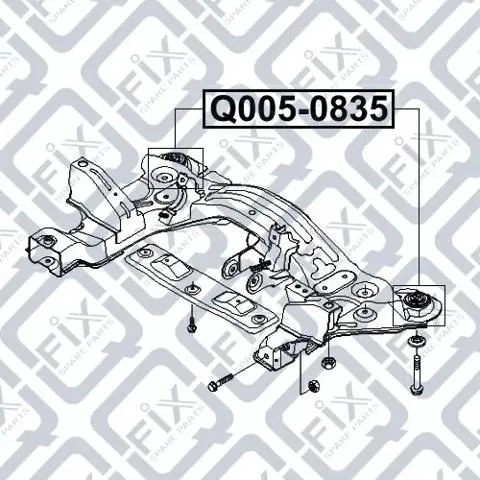Bloco silencioso de viga traseira (de plataforma veicular) Q0050835 Q-fix