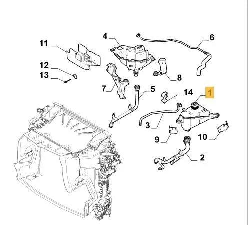 Tanque de expansão do sistema de esfriamento 50532261 Fiat/Alfa/Lancia