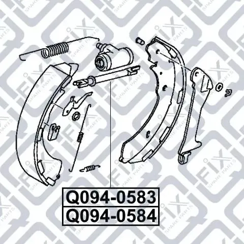 Mecanismo de aproximação (de auto-aproximação) das sapatas de tambor (kit de reparação levadiça) Q0940583 Q-fix