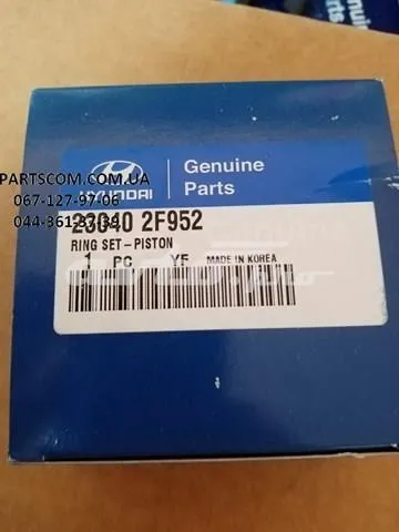 Kit de anéis de pistão de motor, 2ª reparação ( + 0,50) 230402F952 Hyundai/Kia